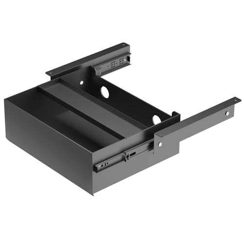 Under Desk Drawer(15.2''x10''x4'') with Sliding Pencil Tray, Desk Mounted Sliding Pull-out Drawer for Office Desk Drawer Attachment, Extra Storage Organizer for Sit Stand Workstation