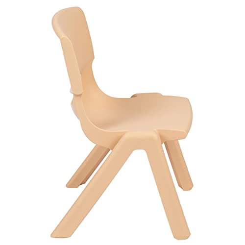 Flash Furniture Natural Plastic Stackable School Chair with 10.5" Seat Height