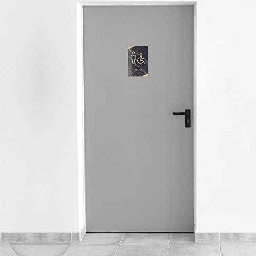 Dark Marble Men And Women Restroom Sign Set/ADA Wheelchair Accessible Bathroom Signs With Braille/Dark Marble Acrylic Signs