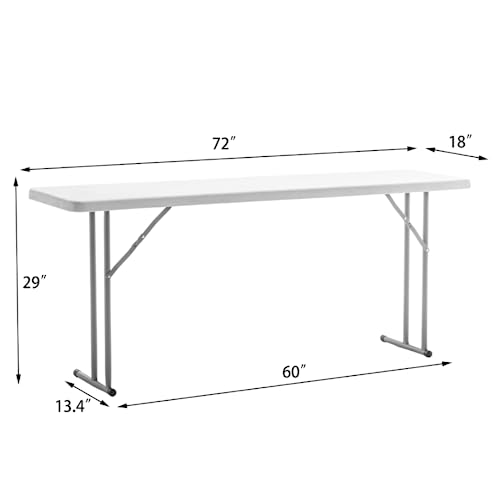6-Foot - 72" Long White Granite Plastic Folding Seminar Training