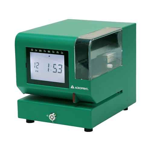 Acroprint M150MC4 Heavy-Duty Digital Time Recorder, Steel Construction, Backlit LCD