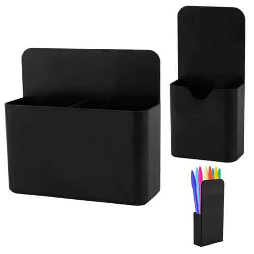 Magnetic Pen Holder,2 Pack Magnetic Dry Erase Marker Holder with Generous Compartments,Strong Magnet Storage Marker Pen Pencil Organizer for Refrigerator,Whiteboard,Locker Accessories