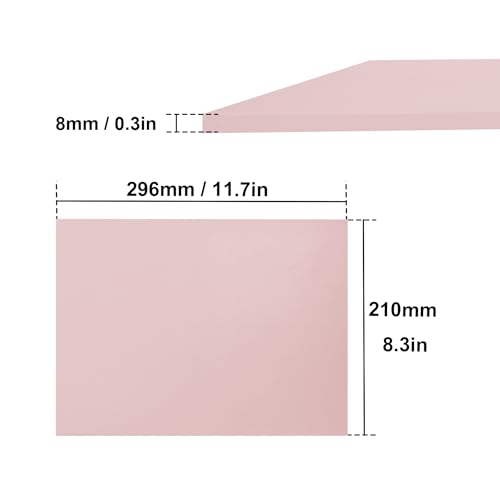 4 Pcs 8.5"x11" Rubber Carving Blocks, A4 Linoleum Blocks, Stamp Carving Blocks for Printmaking, Linocut Artists, Crafts and More,(Pink) by KUKLIPJIM.