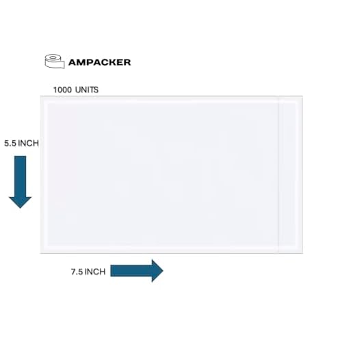 Clear Adhesive 7.5" x 5.5" Top Loading Packing List/Shipping Label Envelopes (?7.5" x 5.5" | Clear, 1000, Pack)