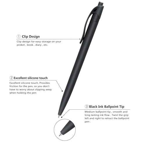 Aozora Pens Bulk 240 Pack Black Click Pens No Bleed Wholesale Retractable Ballpoint Pens Medium Point,Smooth Ink Pens for Journaling School Office Supplies 1.0MM Black Ink