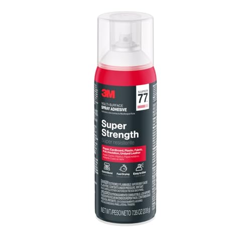 3M Super 77 Multi-Surface Spray Adhesive 7.35 oz - Fast Drying Light-Duty Bond