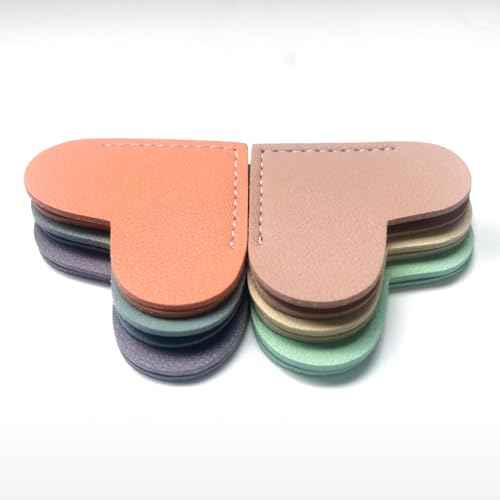 Leather Heart Bookmarks - Winjeto 6 Pieces Cute Corner Page Book Marks for Teachers Students Book Reading Lovers, for School Office Home Supplies (Love£¨6pcs£©)