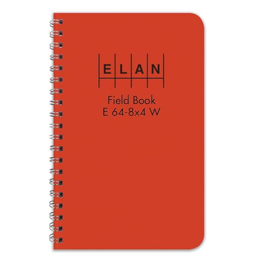 Elan Publishing Company E64-8x4W Wire-O Field Surveying Book 4 ¨þ x 7 ¨ù Bright Orange Stiff Cover (Pack of 6)