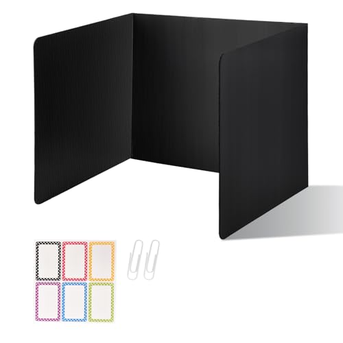 ZYINOZOC 2 Pack Black Desk Dividers for Students, Privacy Screens for Testing