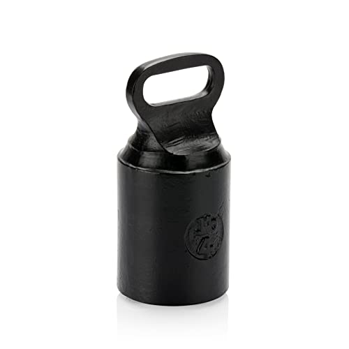 CRAFTSMAN ROAD Cast Iron Door Stop ? Decorative, Weighted Heavy Door Weight ? 4lb Antique Free Standing ? 6¡± x 3¡± Non Slip Cast Iron Door Stopper with Handle (Black)