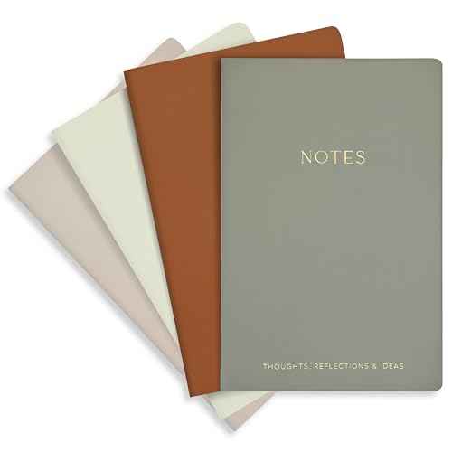 ZICOTO Aesthetic Journal Notebook Set of 4 For Women - Cute College Ruled A5 Journaling Notebooks with Lined Pages - Perfect For Writing And Staying Organized at Work or School