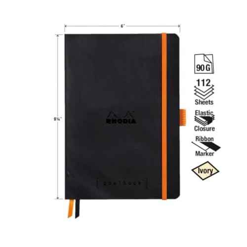 Rhodia Goalbook Journal, A5, Dotted - Black (117742C)