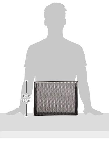 U Brands Black Mesh Metal Desktop Hanging File Organizer for 8.5x11 Files