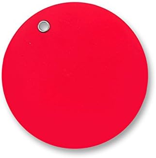 Skiennix Strong Vinyl Circle Tags - Durable Red Labels | Pack of 50 for Easy Organization