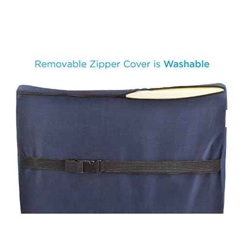 nova Medical Products Extra-Wide Lumbar Back Cushion, 17.5" Wide Back Cushion for Office Chair, Car Seat or Chair, Color Blue