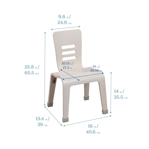 ECR4Kids Bentwood Chair 14in Seat Height White Wash 2-Pack Montessori