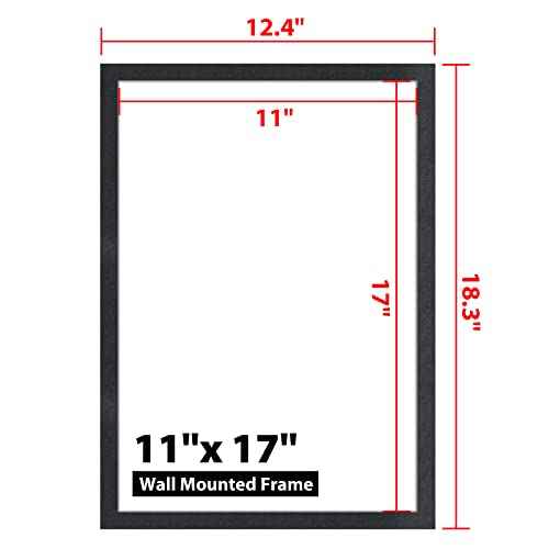 11"x 17" Self Adhesive Magnetic Sign Holder, Double Sided Window Magnetic Display Frame with Clear PVC and Strong Magnetic for Office/Home/Store/Door/Glass/Wall Display Frame(Black,10Pack)
