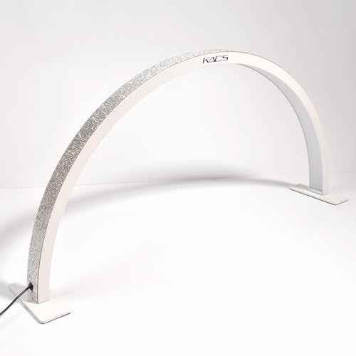 KADS Half Moon Nail Lamp for Desk, 22.6In Stepless Adjustment Lash Lamp, 3000K-6000K, Tattoo Lighting Lamp, Nail Desk Lamp (White)