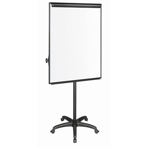 MasterVision Mobile Easel, 27.5" x 39" Dry Erase Board, Presentation Easel with Black Frame and Base