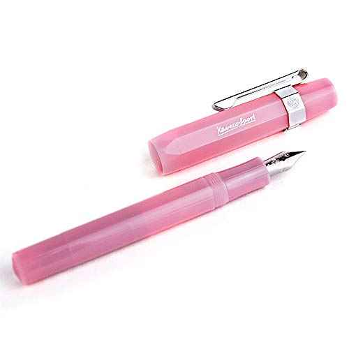 Kaweco Frosted Sport Fountain Pen Blush Pitaya, Fine Nib Sport Octagonal Clip Chrome (2019 Novelty).