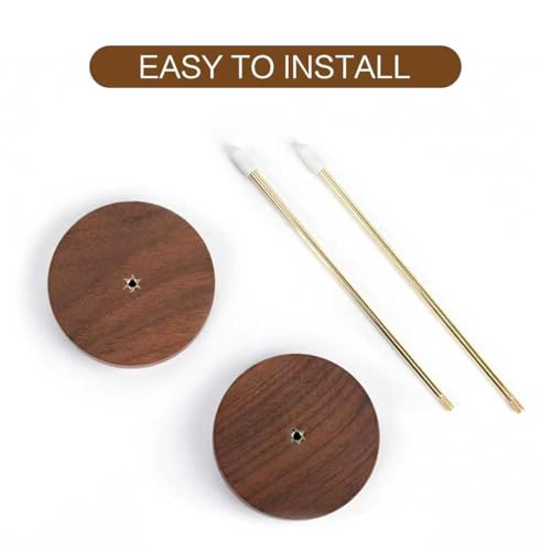 Huacuesy Walnut Ticket Stabber with Brass Pin - 3.1-inch Curved Base, 1-Pack