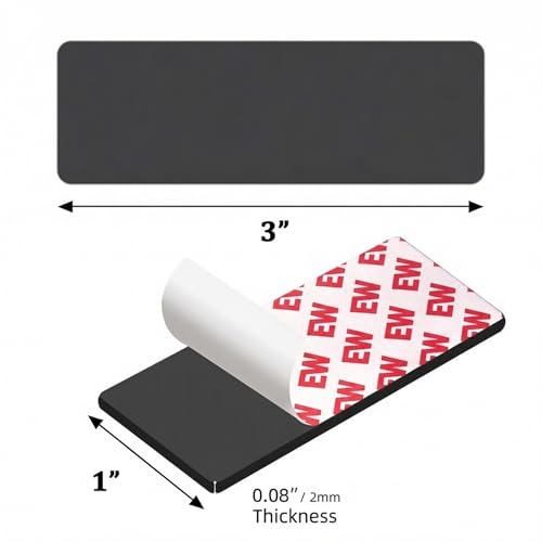 JINGZHAN 1x3 Inch Magnetic Tape 12 Pack with Strong Adhesive Backing - 75x25x2mm