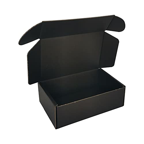 6x4x2 Inch Small Shipping Boxes Black 50 Pack - Corrugated Mailers for Business