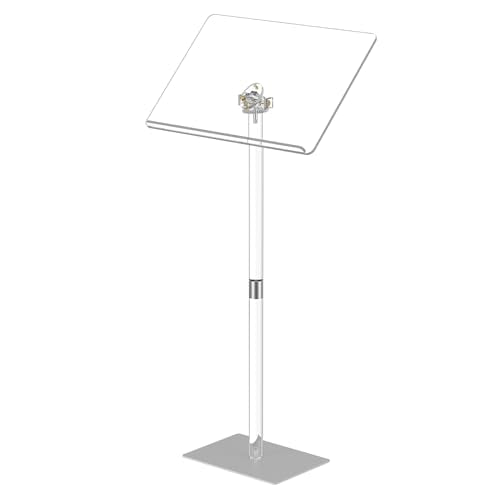 HMYHUM Acrylic Podium Stand Large 23.6 x 15.7 x 42.3 in with Metal Base