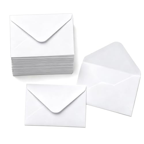 YINUOYOUJIA 100 Pack White Gift Card Envelopes 4 x 2.75 Inch Mini Business Card Holders