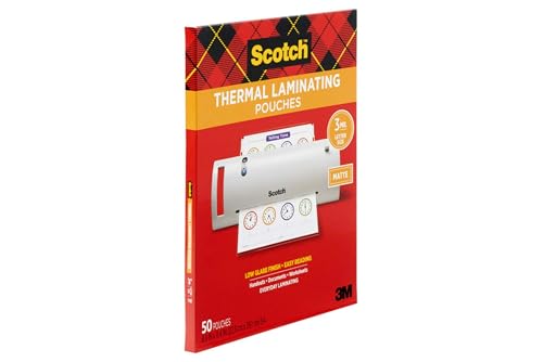 Scotch 50-Pack Matte Thermal Laminating Pouches Letter Size 8.9 x 11.4 in
