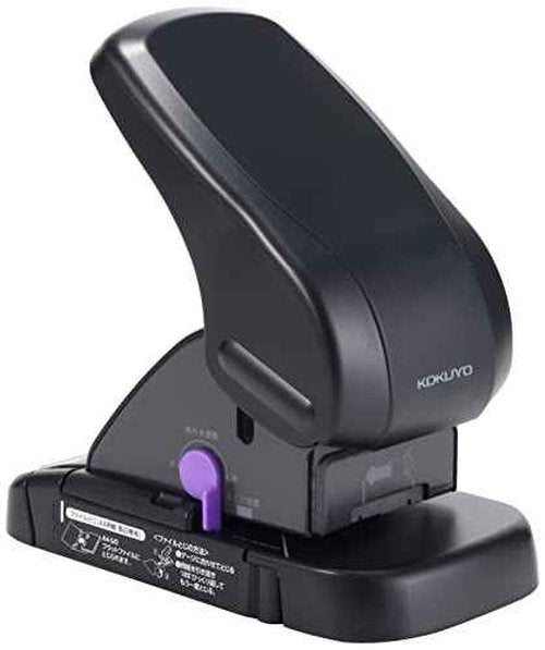 Kokuyo Harinacs Stapleless Stapler, Large Desktop Staple Free Stapler, 12 Sheet Capacity, Black, Japan Import (SLN-MS112D)