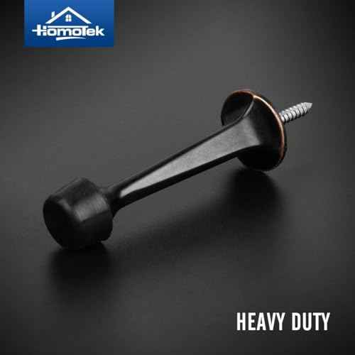 HOMOTEK 48 Pack Heavy Duty Solid Rigid Door Stop with Soft Rubber Tip, Zinc Die Cast Door Stopper Protect Wall & Door, Oil Rubbed Bronze