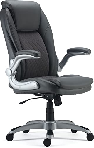 Staples Sorina Grey Bonded Leather Office Chair - 1 Pack, Ergonomic, Adjustable