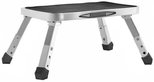 VEVOR Folding Steel Step Ladder - 330lbs Capacity, Adjustable Height, Non-Slip Design for Home & Office