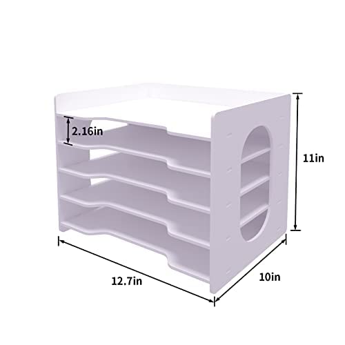 Natwind Office Desk Organizer - 5-Tier Document Storage Rack for Home Office & School