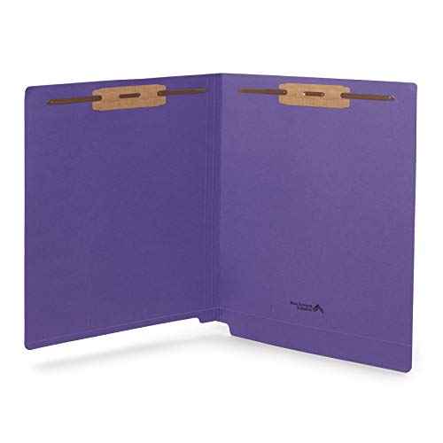 Blue Summit Supplies 50 Full End Tab Purple File Folders With Fasteners, Letter Size, Two Prongs, 50 Pack