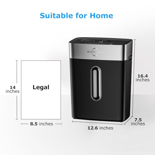 BONSEN Paper Shredder for Home Office, 4 Gallons Bin, 10-Sheet Cross-Cut Shredder, P-4 High Security Level, Quiet Credit Card Shredder with Jam Proof System (S3201)