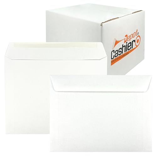 150 Count White Wove Booklet Envelopes 9 x 12 Inch Heavy-Gauge Open Side Gummed Flap - Made in USA