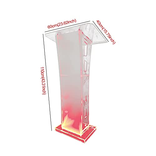 GOJLEX StyleD 43" Acrylic Podium with LED Lights – Clear Church/Conference Lectern, 15 Colors, Remote