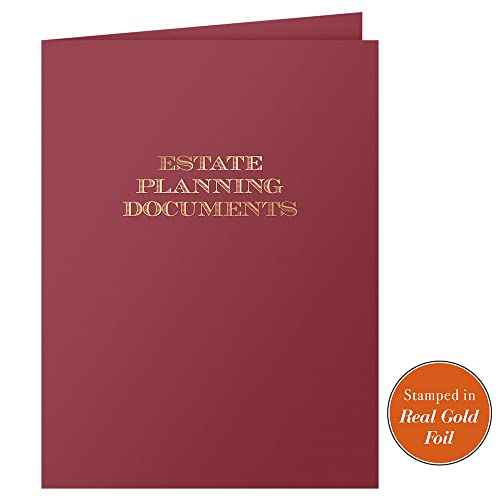 The Gallery Collection, 25 Count, Burgundy, Estate Planning Documents Pocket Folders, Gold Foil Stamped, for Legal Professionals (9 x 12)