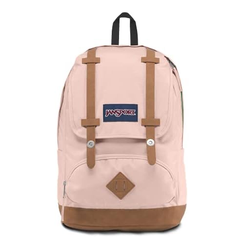 JanSport Cortlandt Laptop Backpack, Misty Rose, 15¡± Laptop Sleeve-Synthetic Leather Shoulder Computer Bag with Large Compartment, Padded Straps-Book Rucksack for Men, Women