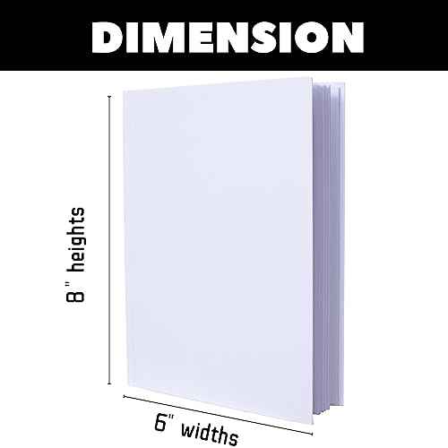 24 Count Blank Hardcover Books for Kids to Write Stories 6x8 inch Hardcover Blank Sketchbooks Journal -Unlined Page Make Your Own Book for Christmas Gifts (18 Sheets / 36 Pages, White)