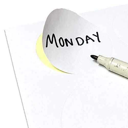 2" Round Matte White Sticker Label, Laser/Inkjet Printing - Letter Size, 200 Sheets