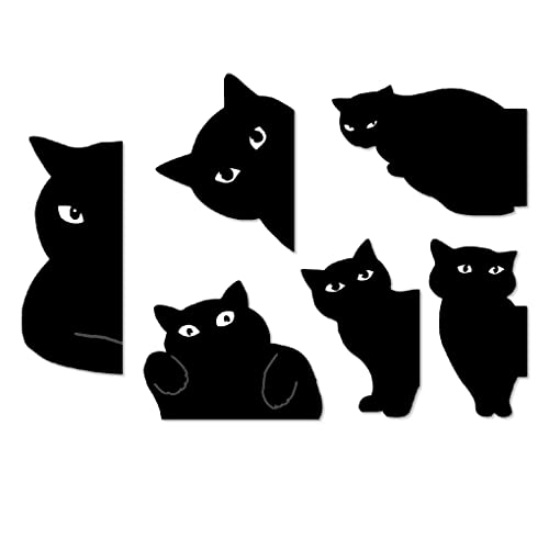 yasest Magnetic Bookmarks Set A - 6 Cute Cat Page Markers for Reading, Teachers & Students