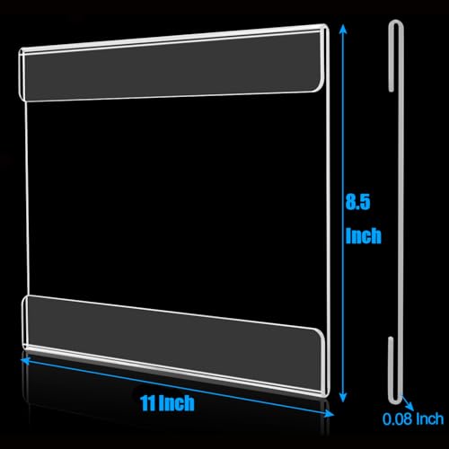 15 Pcs 8.5"¡¿11 Acrylic Sign Holder Wall Mount, Horizontal, No Drilling Clear Wall Frame, Door Sign Holder with Adhesive Tape, for Offices Shop, Promotions, Homes Restaurants, Photo, Picture, Events, Meeting