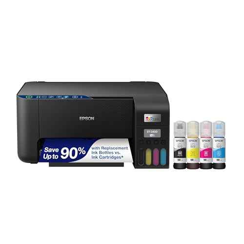 Epson EcoTank ET-2400 Wireless Color All-in-One Cartridge-Free Supertank Printer with Scan and Copy ? Easy, Everyday Home Printing, Black