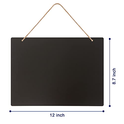 NEWNEWSHOW 8.7x12 Inch Erasable Message Board Sign with Hanging String, Store Signs Chalkboard, Menu Chalkboard, Message Board, Bar and Special Event Decorations, Double-Sided Painting