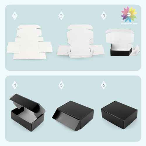 Mat Board Center, 10x8x3 Shipping Black Box, Waterproof Mailer Sturdy Box for Small Business Mailing, T-shirt, Candle Gift, 26 Pack