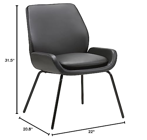 Lorell LLR68574 Bonded Leather U-Shaped Seat Guest Chair