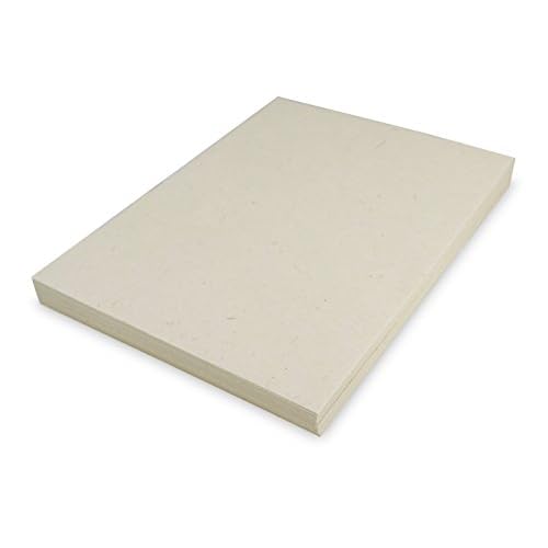 Handmade Lokta Vintage 8.5x11" Printer Paper for Laser and Inkjet Printing (100 Sheets, Natural)
